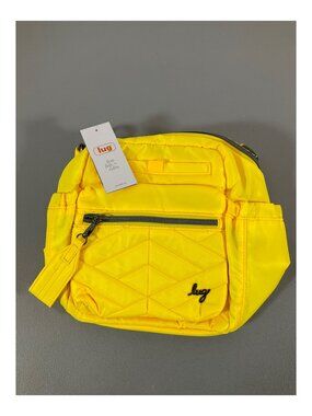 Lug Alpine Yellow Medium Crossbody Bag - Unisex, Multiple Zippers, Stylish & Pra